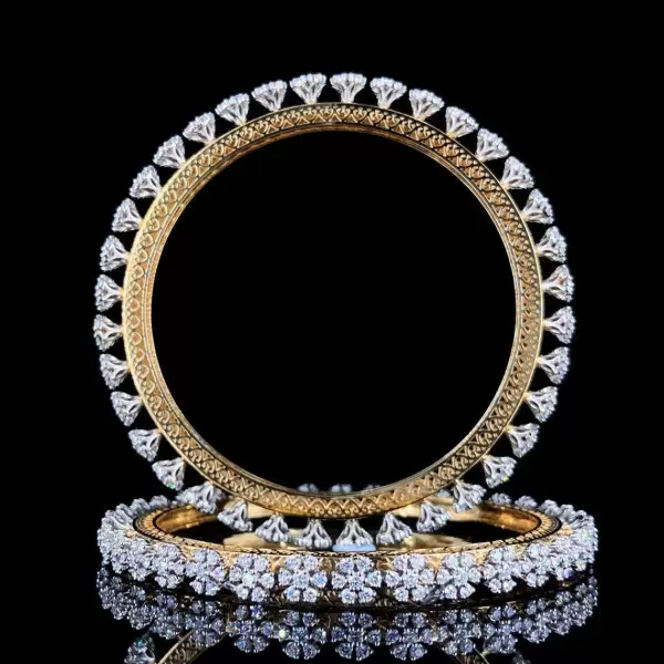 26ctw Cluster Daisy Filigree Two Tone Bangle