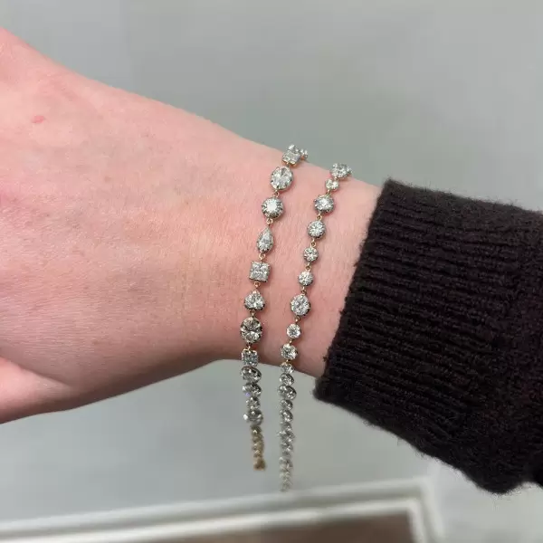 6ctw Multi-cut Georgian-set Two Tone Bracelet