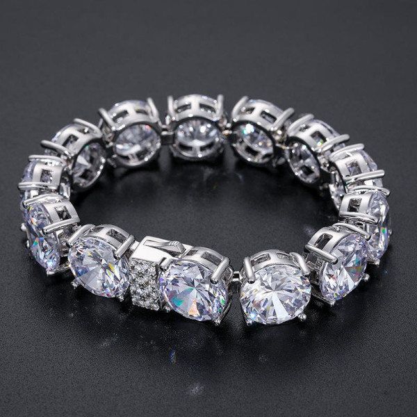 80ctw 14MM Huge Round Cut Classic Tennis Bracelet