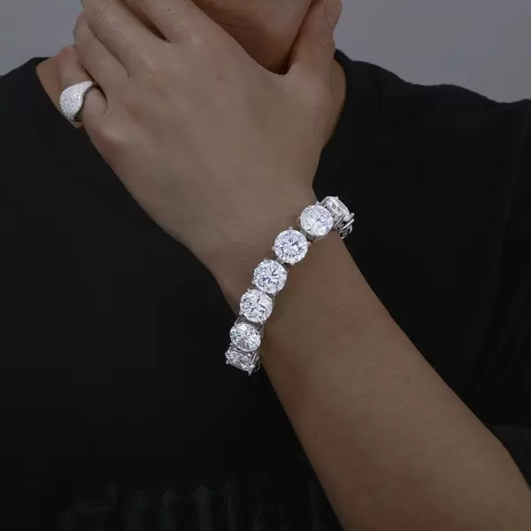 80ctw 14MM Huge Round Cut Classic Tennis Bracelet
