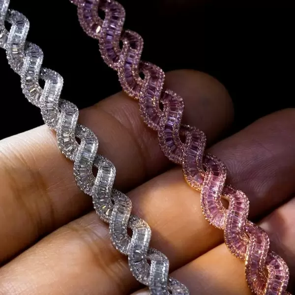 14ctw Round and Baguette Cut Intertwined Infinity Bracelet