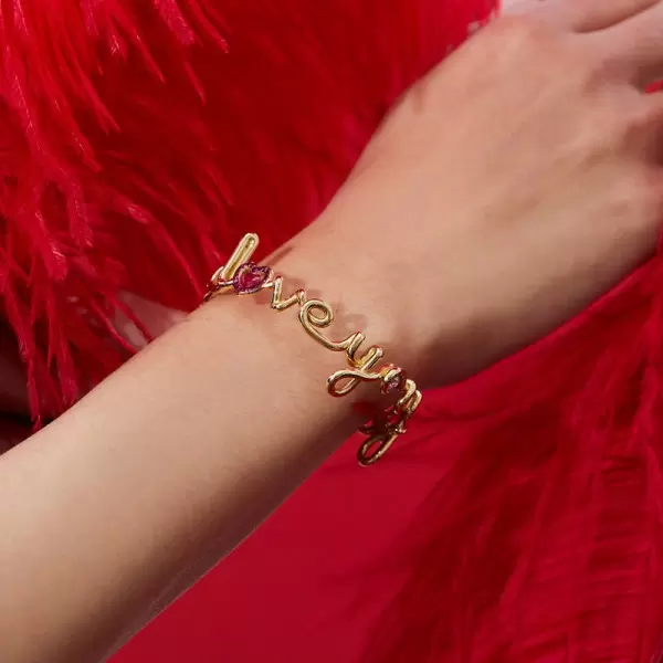 Round Cut Ruby Love-you Marriage Bangle