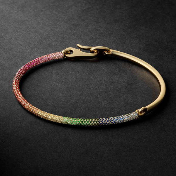 3.5ctw Multicolor Sapphire Paved Rainbow Bracelet