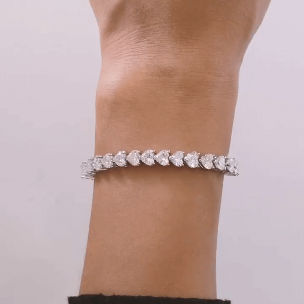 6ctw Heart Cut White Sapphire Tennis Bracelet