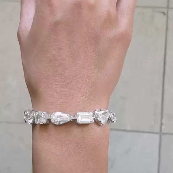 Multi Shaped White Sapphire Bracelet