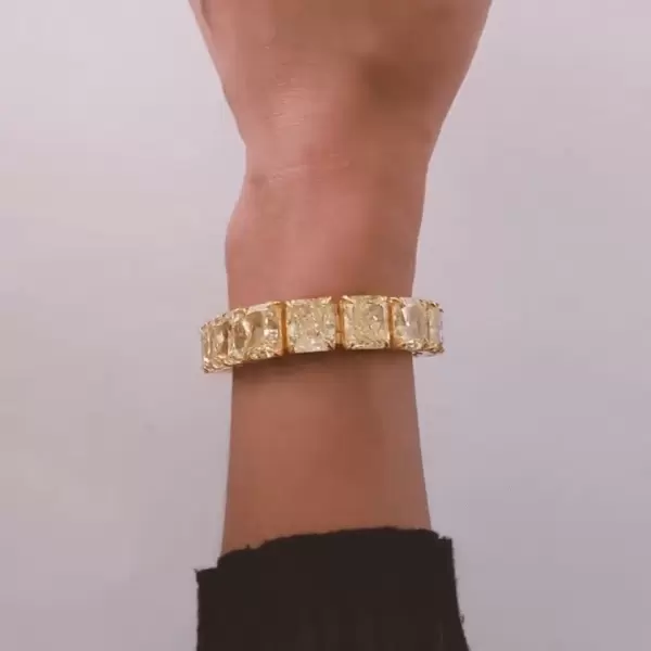 Radiant Cut Yellow Sapphire Bracelet in Gold