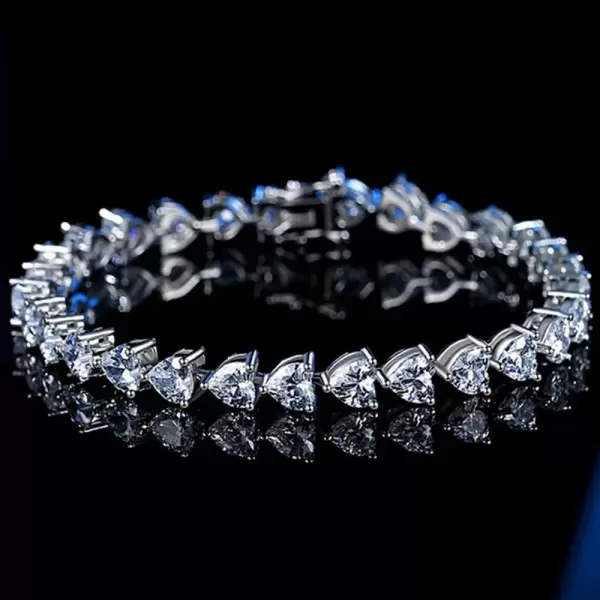 12ctw Heart Cut White Sapphire Tennis Bracelet in Rose Gold