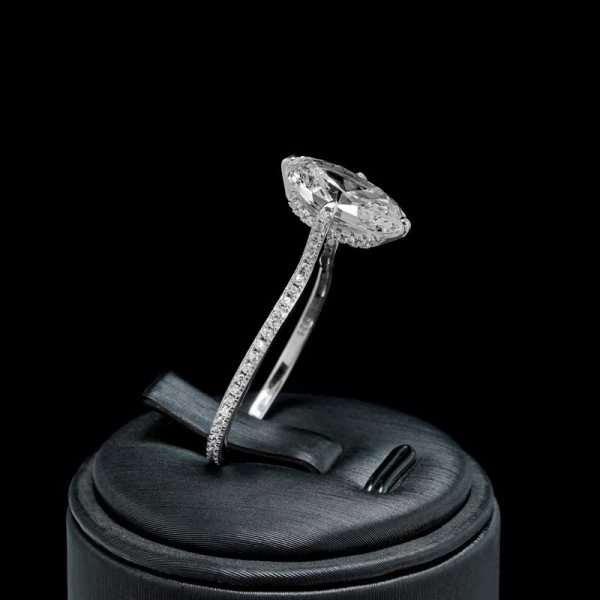 Oval Cut White Sapphire Engagement Ring