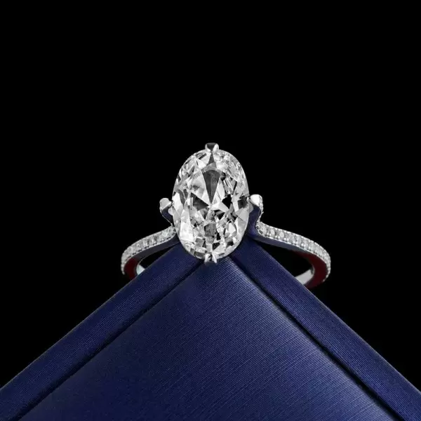 Oval Cut White Sapphire Engagement Ring