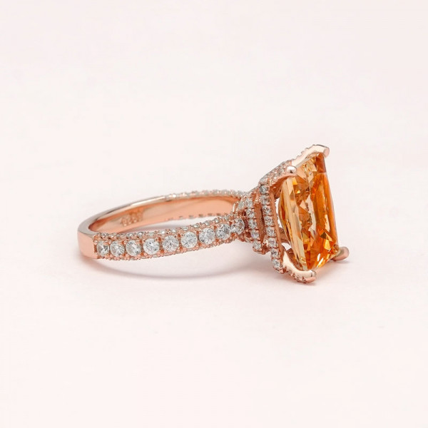 5ct Radiant Cut Champagne Sapphire Engagement Ring