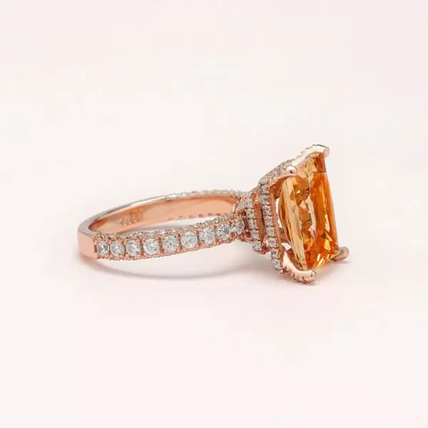 5ct Radiant Cut Champagne Sapphire Engagement Ring