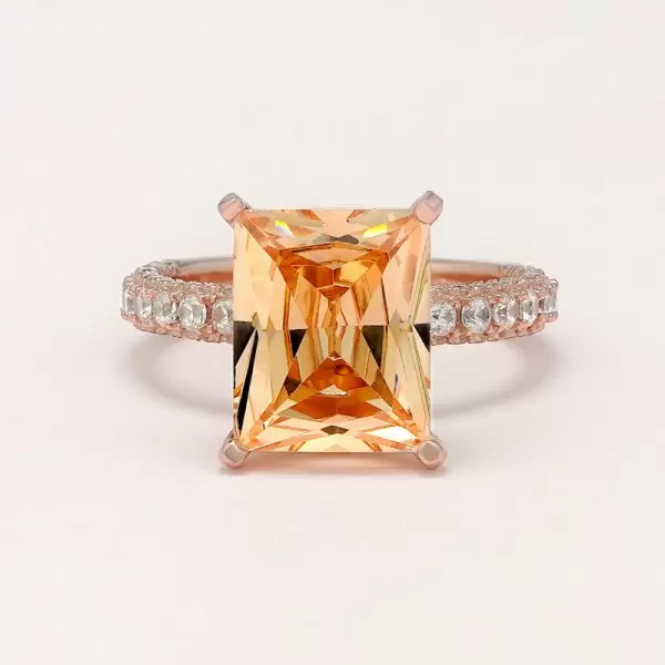 5ct Radiant Cut Champagne Sapphire Engagement Ring