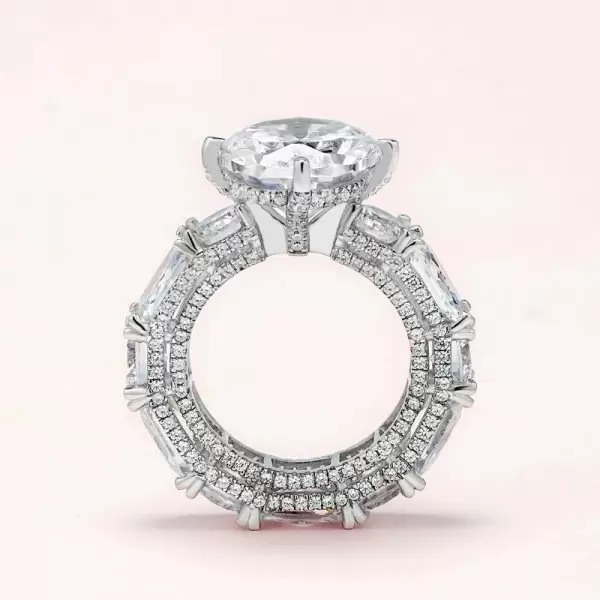 5.5ct Cushion Cut Eternity Shank Classic Engagement Ring