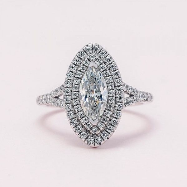1.35ct Split Shank Marquise Cut Engagement Ring for Women