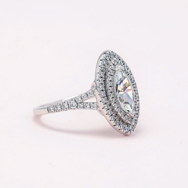 1.35ct Split Shank Marquise Cut Engagement Ring for Women
