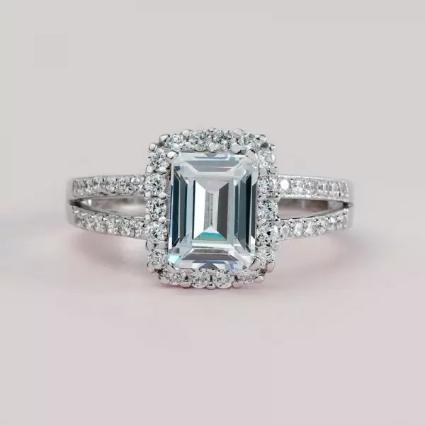 Handmade 4 Ct Split Shank Emerald Cut Engagement Ring