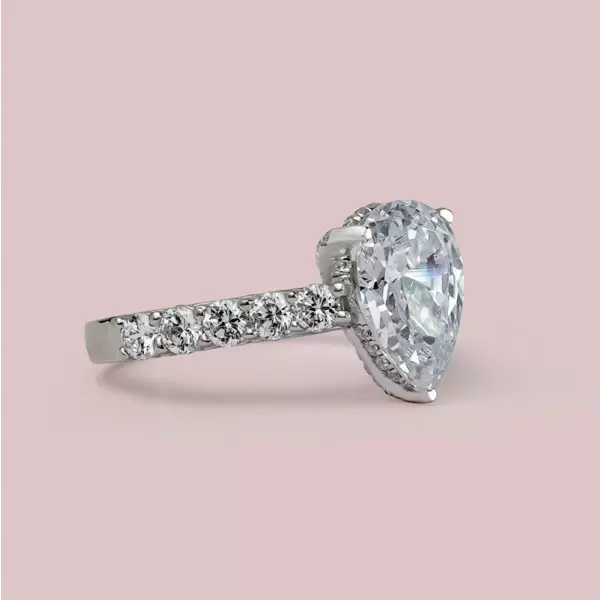 Handmade Pear Cut Sterling Silver Engagement Ring