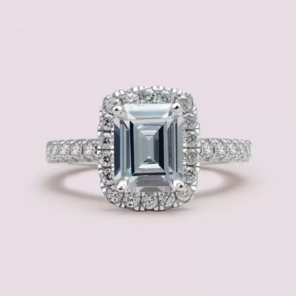 2.5ct Emerald Cut White Sapphire Engagement Ring