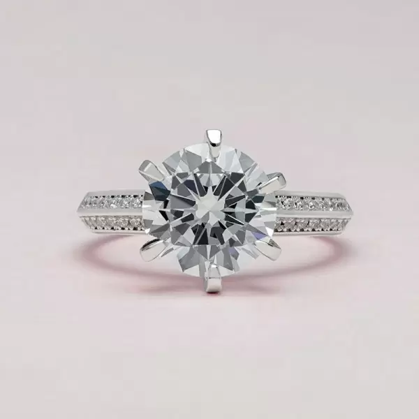 Handmade Round Cut Classic Sterling Silver Ring