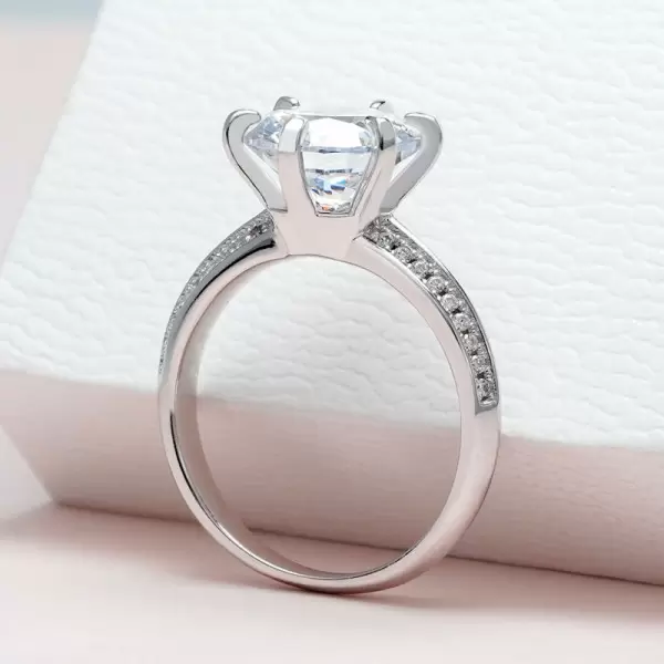 Handmade Round Cut Classic Sterling Silver Ring