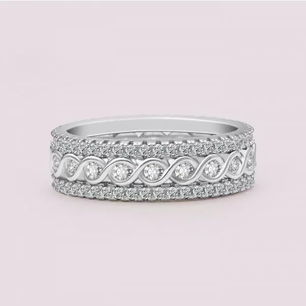 Round Cut White Sapphire Eternity Band