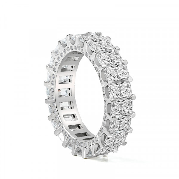 Handmade Radiant Cut Eternity Women's Band