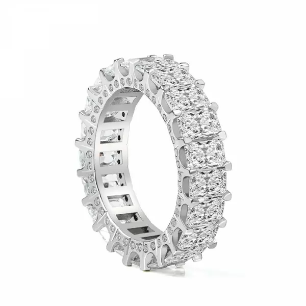 Handmade Radiant Cut Eternity Women's Band