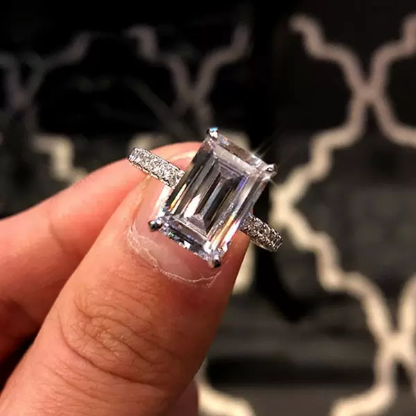 Emerald cut hotsell white sapphire ring