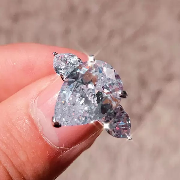 Handmade 4 Ct Pear Cut Lab Created Gemstone Engagement Ring