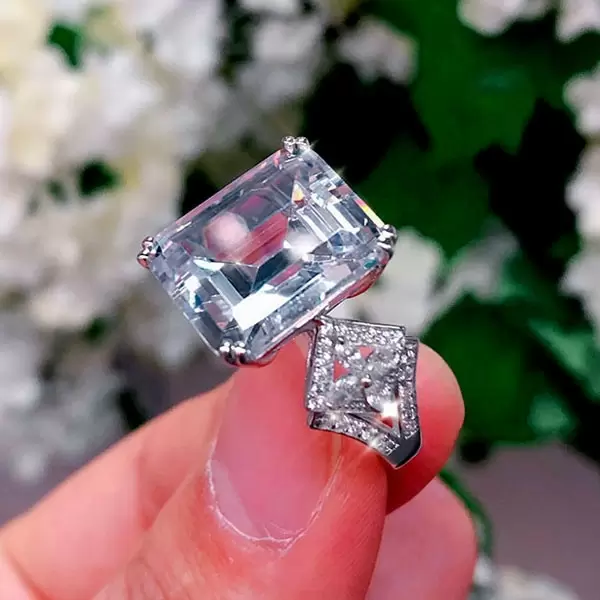 Handmade 8 Ct Emerald Cut 925 Sterling Silver Ring