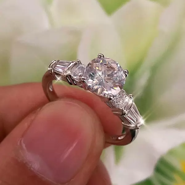 Handmade 1.5ct Round Sterling Silver Ring