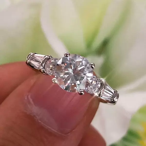 Handmade 1.5ct Round Sterling Silver Ring