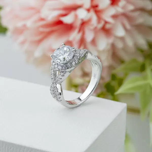 Handmade 1.5 CT Round Cut Sterling Silver Ring