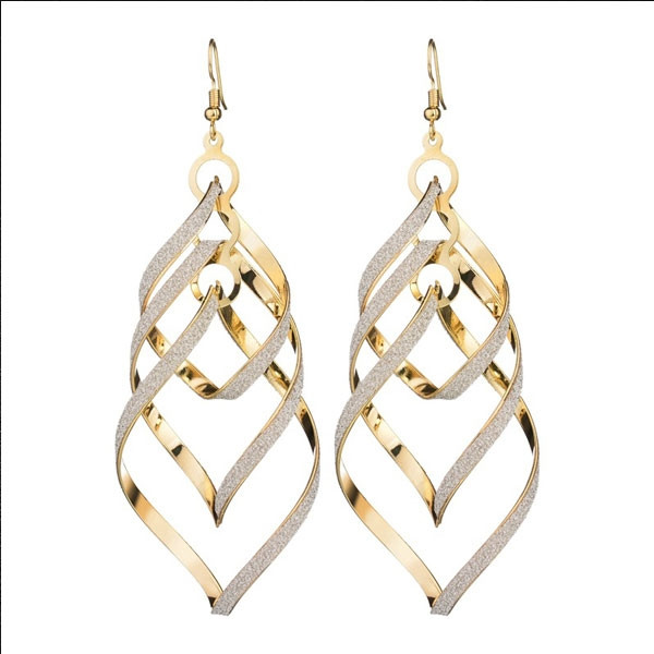 Spiral Style Fashion Alloy Earring in Yellow Gold