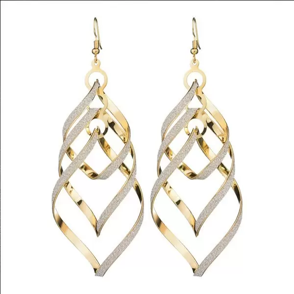 Spiral Style Fashion Alloy Earring in Yellow Gold