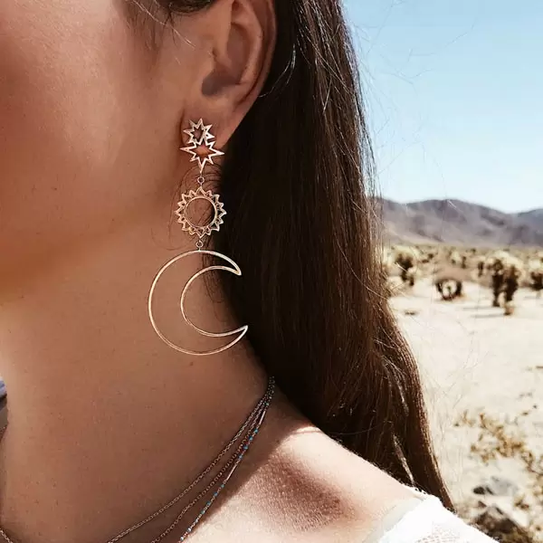 Star Noon Sun Shape Alloy Earring