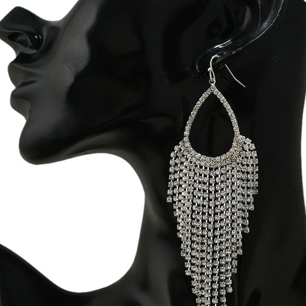 Tassel Rhinestone Claw Chains Earring