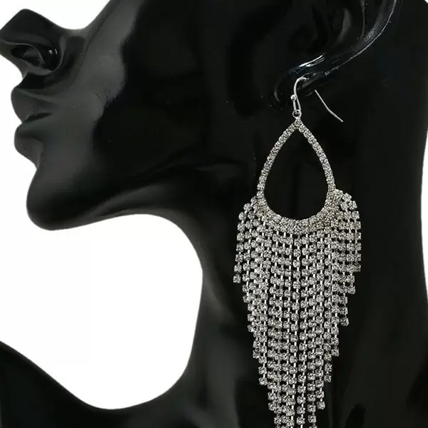 Tassel Rhinestone Claw Chains Earring