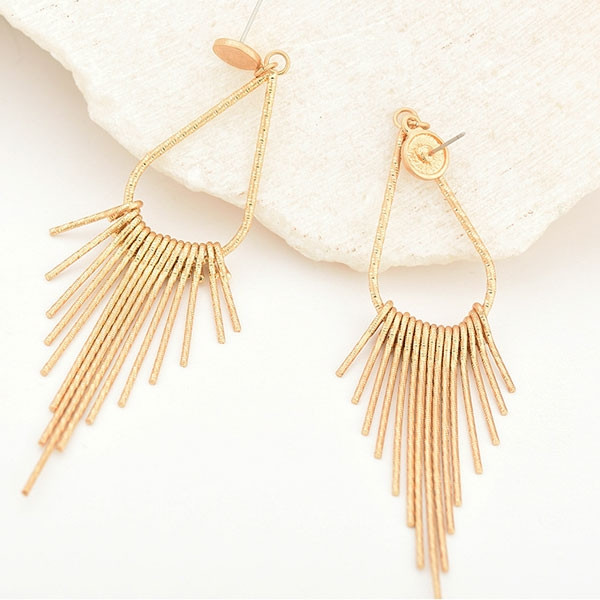 Original Design Drop Shape Tassel Earrings
