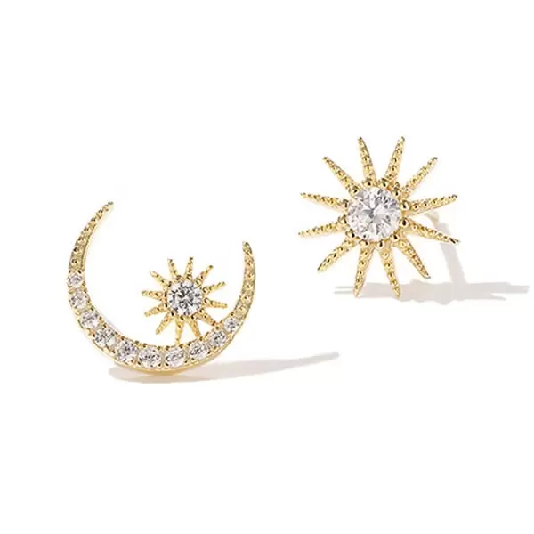 Designer Brand Star Moon Asymmetric Earring