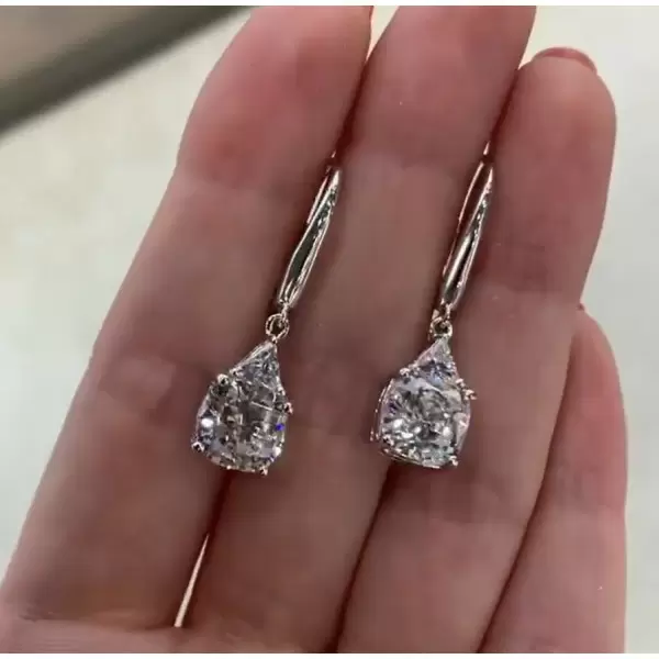 Handmade 2 Ct Per Each Cushion Cut Earrings in Silver