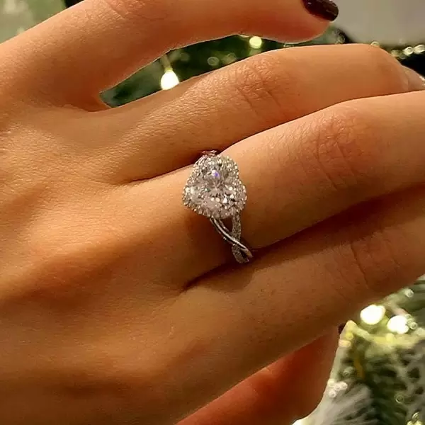 2.0 Carat Halo Love Heart Engagement Ring SayaBling
