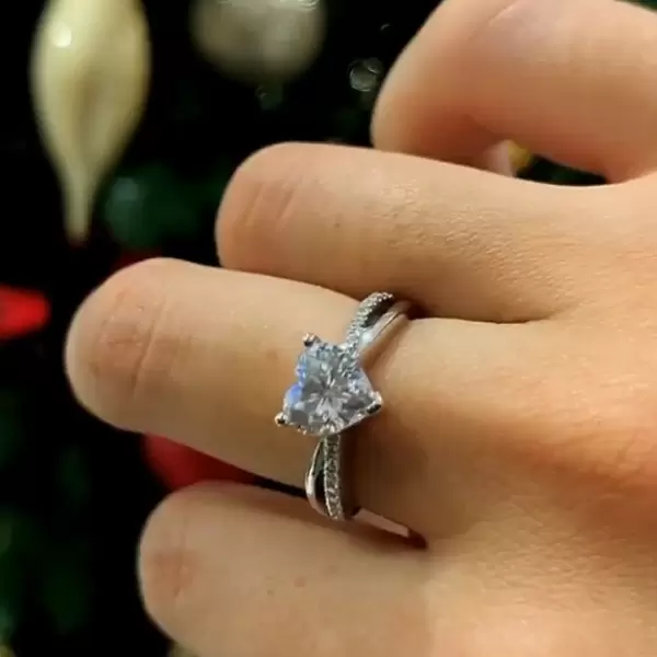 1.5ct Heart Cut White Sapphire Engagement Ring