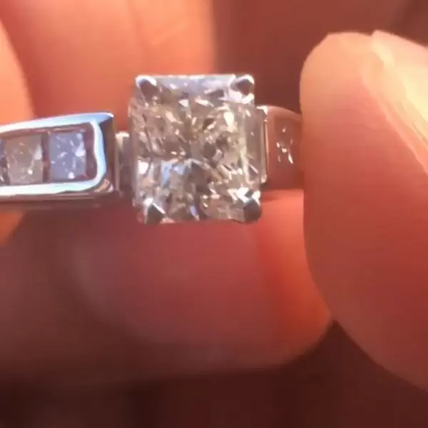 Handmade 1.21 Carat Radiant  Cut Ring in Sterling Silver