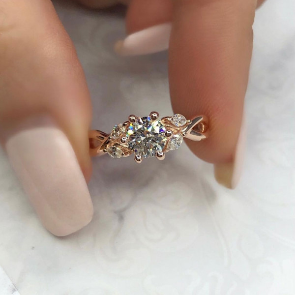 Handmade 0.66 ct Split Shank Lab-created Gemstone Engagement Ring