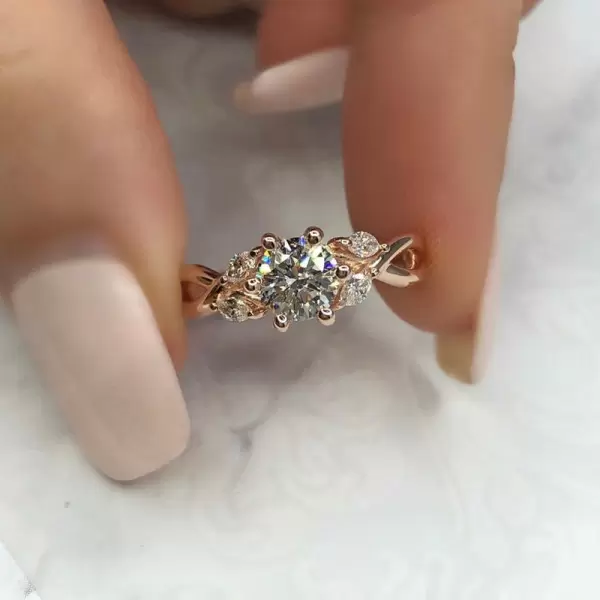 Handmade 0.66 ct Split Shank Lab-created Gemstone Engagement Ring