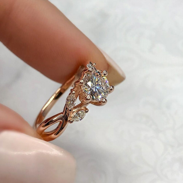 Handmade 0.66 ct Split Shank Lab-created Gemstone Engagement Ring