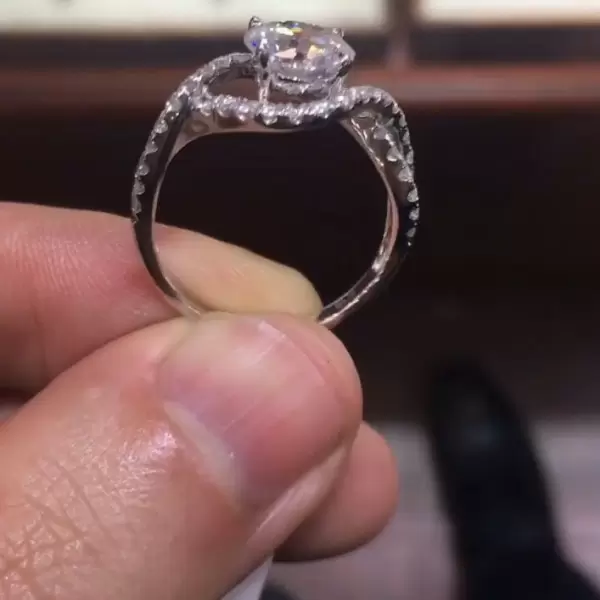 1.5 ct Split Shank Paved Set Diamond Engagement Ring