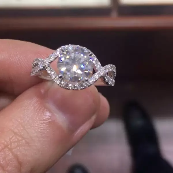 1.5 ct Split Shank Paved Set Diamond Engagement Ring