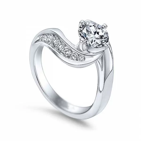 Handmade 1.5 CT Bypass Round Brilliant Cut Ring